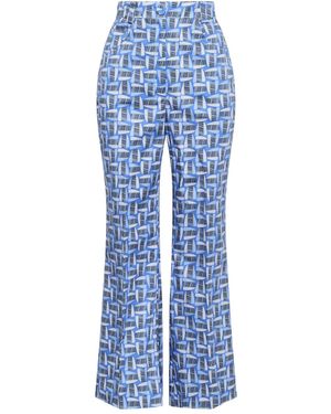 Maliparmi Geometric-Print Flared Trousers - Blue