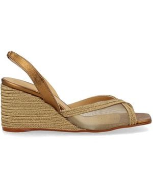 Castañer Betty Square-Toe Wedge Espadrilles - Natural