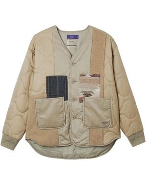 AFTERMATHS Quilted Patchwork Jacket - Natural