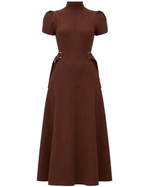 3.1 Phillip Lim Buckle A-Line Midi Dress - Brown