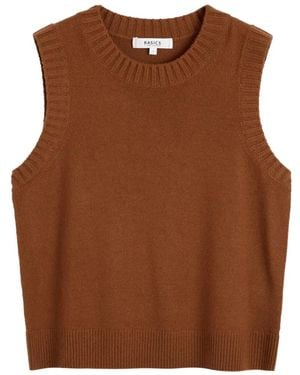 Chinti & Parker Ribbed-Trim Sleeveless Sweater - Brown