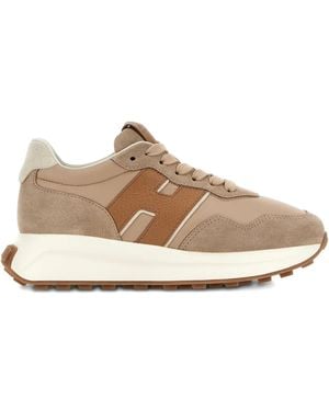 Hogan H641 Leather Trainers - Natural