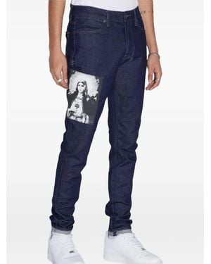 Ksubi Jeans Saint Jean Dritti Con Design Patchwork - Blu