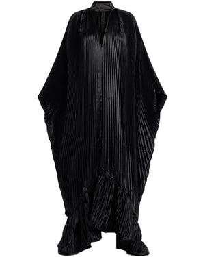 L'idée Pleated Ruffled Empire Dress - Black