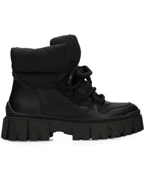 Mexx Quilted Lace-Up Boots - Black