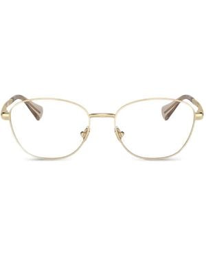 Polo Ralph Lauren Logo-Engraved Round-Frame Glasses - Natural