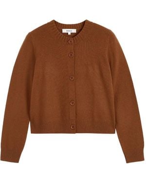 Chinti & Parker Basics Crew-Neck Button-Up Cardigan - Brown