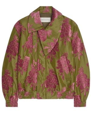 Dries Van Noten Chaqueta bómber con motivo floral - Verde