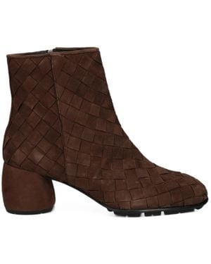 Pons Quintana Woven Leather Ankle Boots - Brown