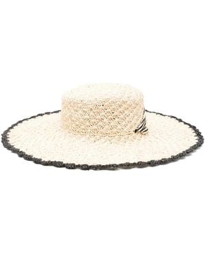Zimmermann Raffia Tipped Sun Hat - White