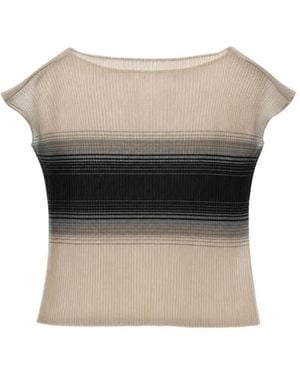 GRACE LING Gradient-Effect Pleated Top - Gray