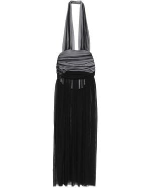 Norma Kamali Halterneck Shirred Maxi Dress - Black