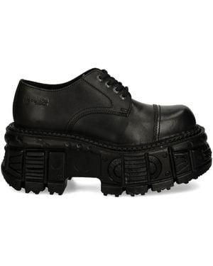 New Rock 60Mm Lace-Up Platform Shoes - Black