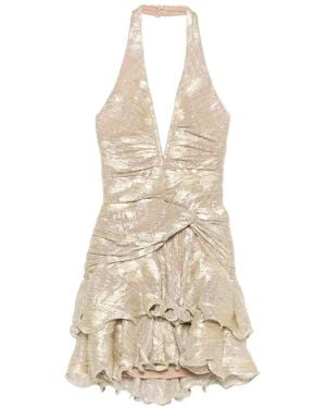 PATBO Ruffled V-Neck Mini Dress - White