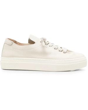 SERGIO MORETTI FIRENZE Pebbled Leather Trainers - White