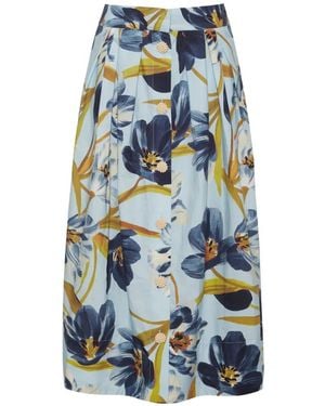 Cara Cara Marge Midirock mit Blumen-Print - Blau