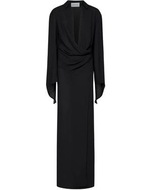 Monot Drapiertes Maxikleid - Schwarz