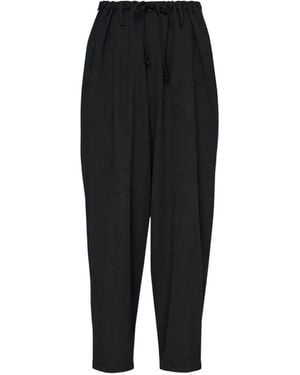 Yohji Yamamoto Pantalon New Standard À Lien De Resserrage - Black