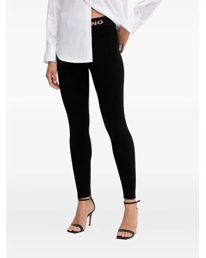 ERMANNO FIRENZE Logo-Waistband Leggings - Black