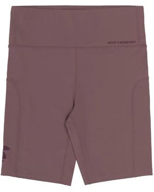 Aape By A Bathing Ape Moonface-Print High-Waisted Shorts - Black