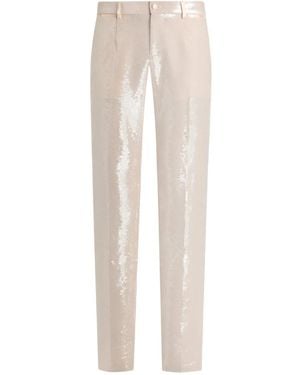 Dolce & Gabbana Sequin-Embellished Trousers - White