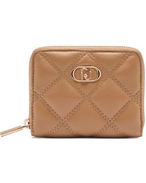Liu Jo Monogram-Plaque Quilted Wallet - Brown