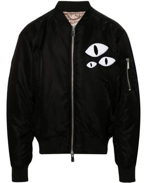 Charles Jeffrey Eye-Patch Padded Bomber Jacket - Black
