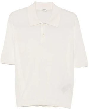 Jil Sander Short-Sleeve Wool Polo Shirt - White