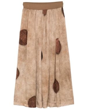 Uma Wang Midi Skirt With Gillian Polka Dot Print - Natural