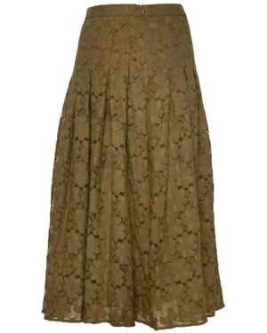 Max Mara Pleated Godet-Effect Midi Skirt - Green