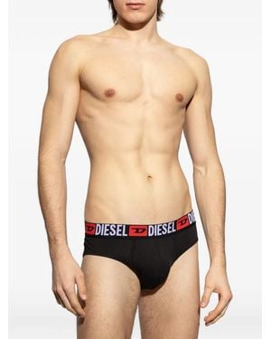 DIESEL Three-Pack Of Solid-Colour Briefs - Black