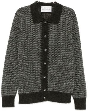 Amaranto Patterned-Knit Cardigan - Grey