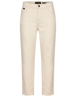 Moorer Sansa Logo-Patch Straight-Leg Jeans - Natural