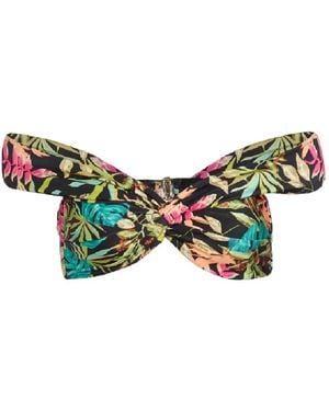 PATBO Tropical Ruffled Bikini Top - Green