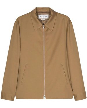 Lanvin Appliqué Logo Wool Jacket - Natural