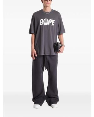 A Bathing Ape Logo-Print Relaxed-Fit T-Shirt - Gray