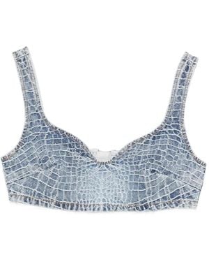 Self-Portrait Chemise En Jean - Blue