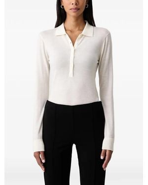 Fracomina Long-Sleeve Polo Bodysuit - White