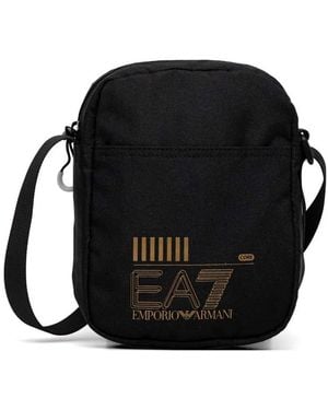 EA7 Logo-Print Messenger Bag - Black