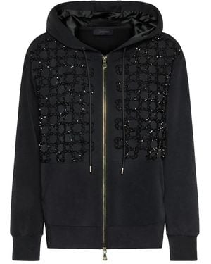 Elena Miro Sudadera con monograma y cremallera - Negro