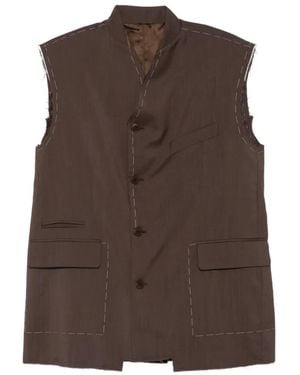 Costumein Arny Buttoned Sleeveless Waistcoat - Brown
