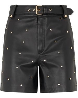 RED Valentino Studded Belted Shorts - Black