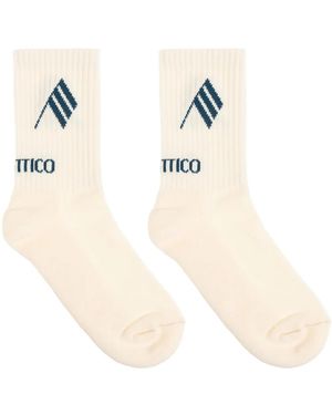The Attico Socken mit Intarsien-Logo - Weiß