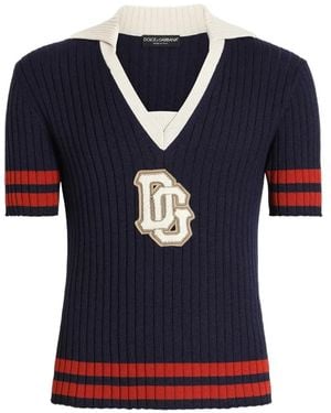 Dolce & Gabbana Gerippter Pullover - Blau