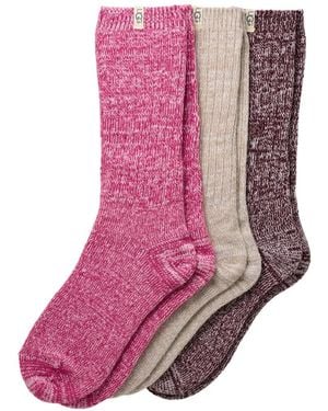 UGG Set De Tres Pares De Calcetines De Canalé Holgados - Rosa
