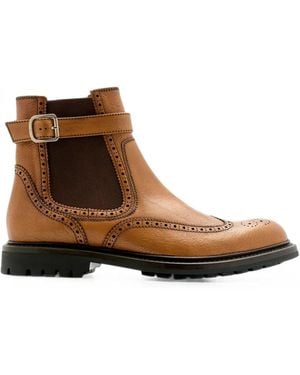 Lottusse Walton Brogue-Detail Ankle Boots - Brown