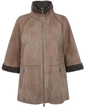 The Jackie Leathers Veste En Daim À Fermeture Zippée - Marron