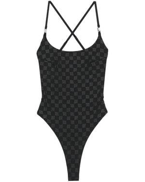 MISBHV Monogram-Print Swimsuit - Black