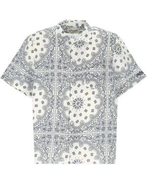 MC2 Saint Barth Bandana-Print Linen Shirt - Grey