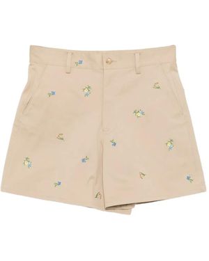 JNBY Floral-Embroidered Shorts - Natural